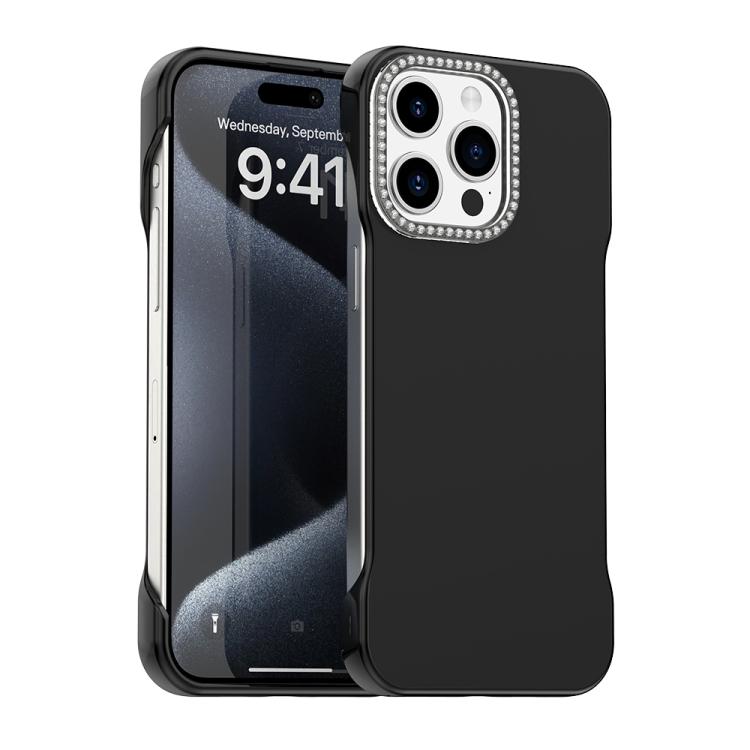 Candy Diamond Half-frame Frosted PC Hybrid TPU Phone Case, For iPhone 16 Plus, For iPhone 16, For iPhone 15 Pro Max