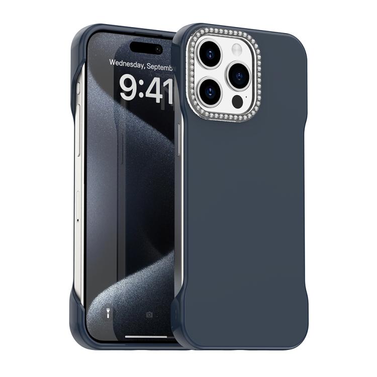 Candy Diamond Half-frame Frosted PC Hybrid TPU Phone Case, For iPhone 16 Plus, For iPhone 16, For iPhone 15 Pro Max