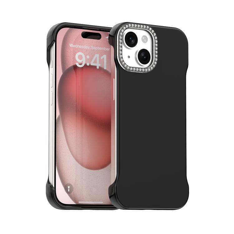 Candy Diamond Half-frame Frosted PC Hybrid TPU Phone Case, For iPhone 15 Pro, For iPhone 15 Plus, For iPhone 15