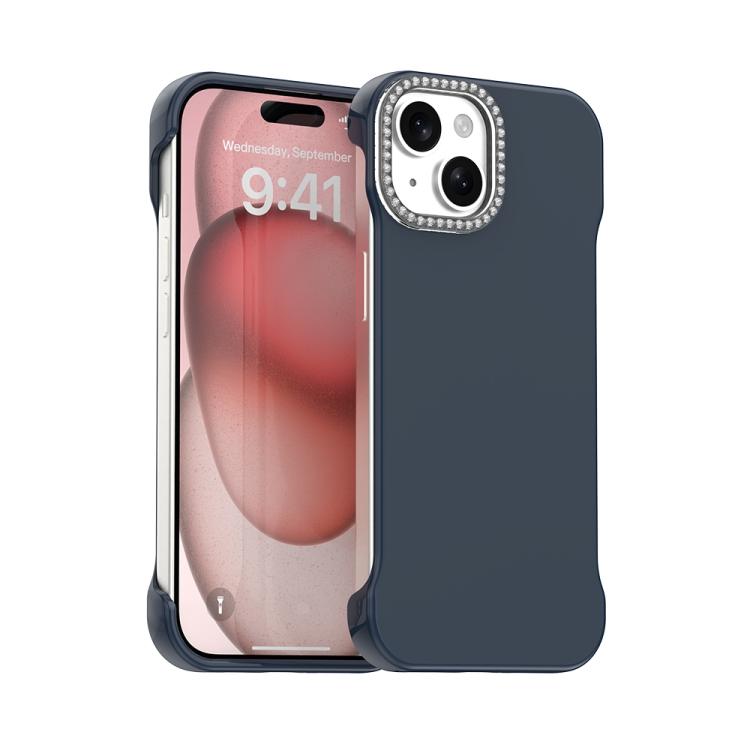 Candy Diamond Half-frame Frosted PC Hybrid TPU Phone Case, For iPhone 15 Pro, For iPhone 15 Plus, For iPhone 15