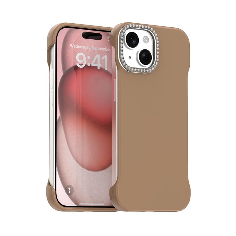 Candy Diamond Half-frame Frosted PC Hybrid TPU Phone Case, For iPhone 15 Pro, For iPhone 15 Plus, For iPhone 15