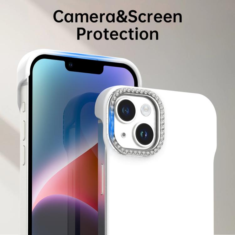Candy Diamond Half-frame Frosted PC Hybrid TPU Phone Case, For iPhone 14 Plus, For iPhone 14, For iPhone 14 Pro