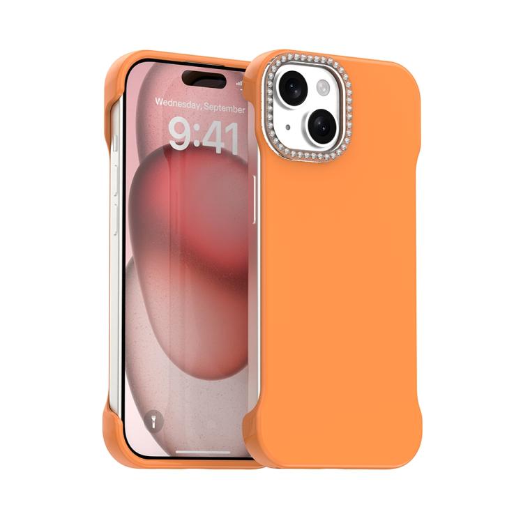 Candy Diamond Half-frame Frosted PC Hybrid TPU Phone Case, For iPhone 15 Pro, For iPhone 15 Plus, For iPhone 15