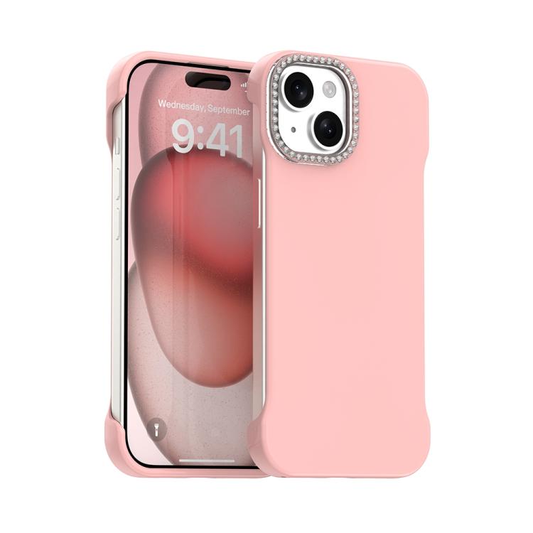 Candy Diamond Half-frame Frosted PC Hybrid TPU Phone Case, For iPhone 15 Pro, For iPhone 15 Plus, For iPhone 15