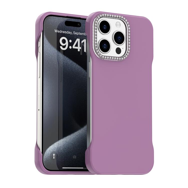 Candy Diamond Half-frame Frosted PC Hybrid TPU Phone Case, For iPhone 15 Pro, For iPhone 15 Plus, For iPhone 15
