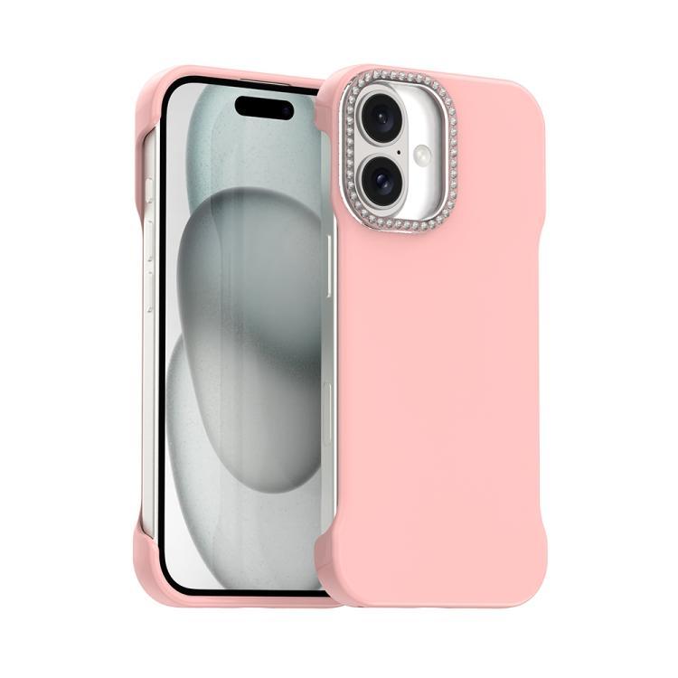 Candy Diamond Half-frame Frosted PC Hybrid TPU Phone Case, For iPhone 16 Plus, For iPhone 16, For iPhone 15 Pro Max