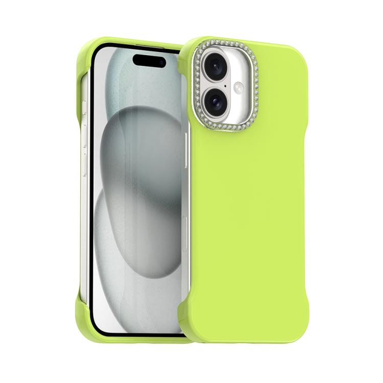 Candy Diamond Half-frame Frosted PC Hybrid TPU Phone Case, For iPhone 16 Plus, For iPhone 16, For iPhone 15 Pro Max