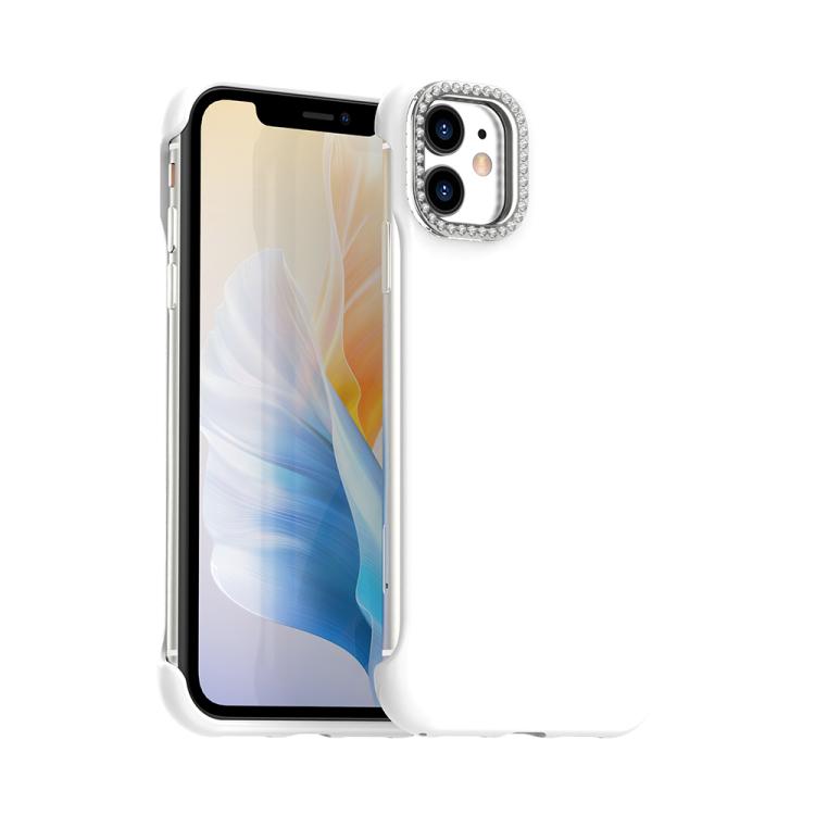 Candy Diamond Half-frame Frosted PC Hybrid TPU Phone Case, For iPhone 12 Pro, For iPhone 11 Pro Max, For iPhone 11