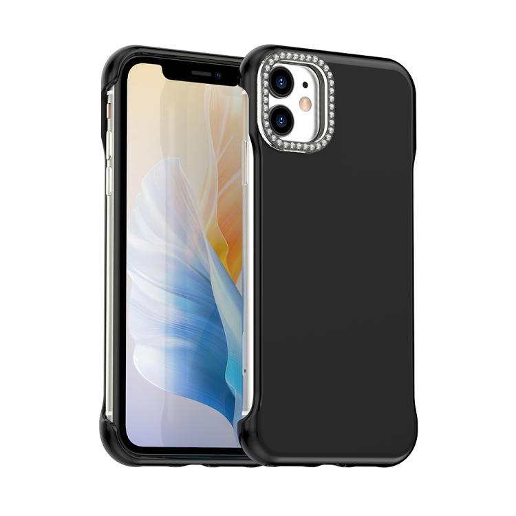 Candy Diamond Half-frame Frosted PC Hybrid TPU Phone Case, For iPhone 12 Pro, For iPhone 11 Pro Max, For iPhone 11