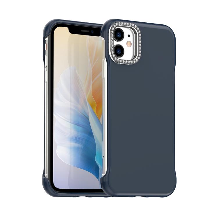 Candy Diamond Half-frame Frosted PC Hybrid TPU Phone Case, For iPhone 12 Pro, For iPhone 11 Pro Max, For iPhone 11