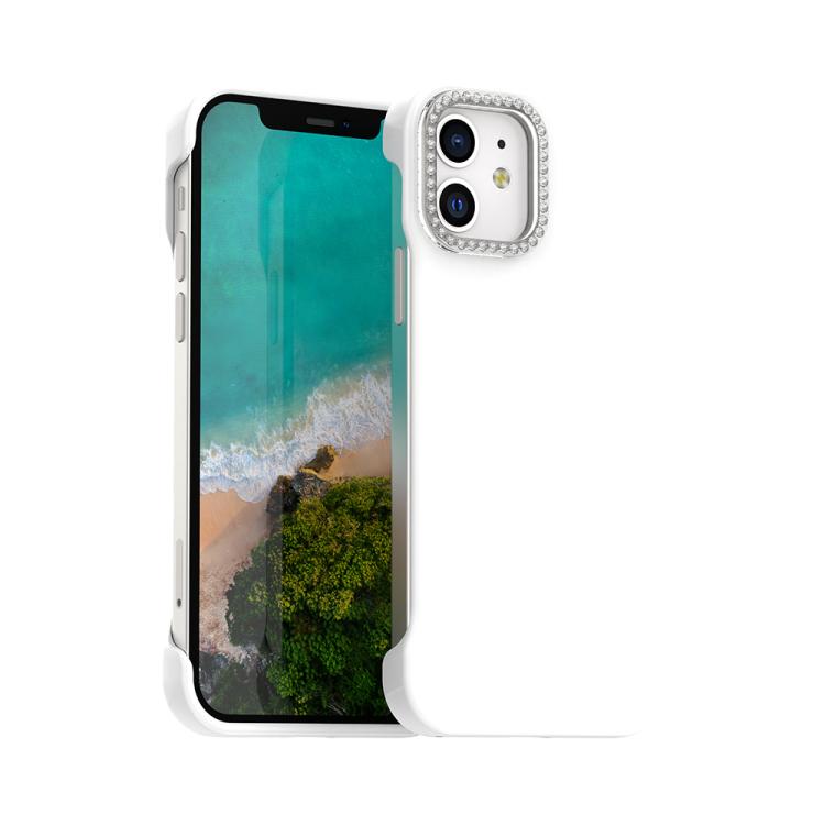Candy Diamond Half-frame Frosted PC Hybrid TPU Phone Case, For iPhone 13, For iPhone 12, For iPhone 12 Pro Max