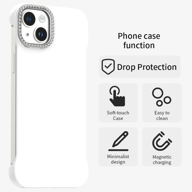 Candy Diamond Half-frame Frosted PC Hybrid TPU Phone Case, For iPhone 13, For iPhone 12, For iPhone 12 Pro Max