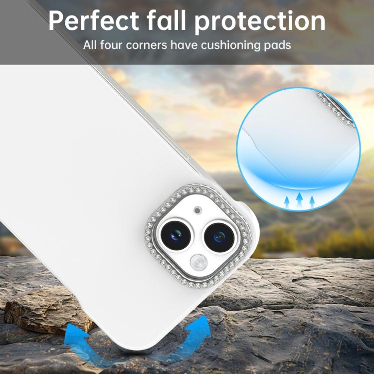Candy Diamond Half-frame Frosted PC Hybrid TPU Phone Case, For iPhone 13, For iPhone 12, For iPhone 12 Pro Max