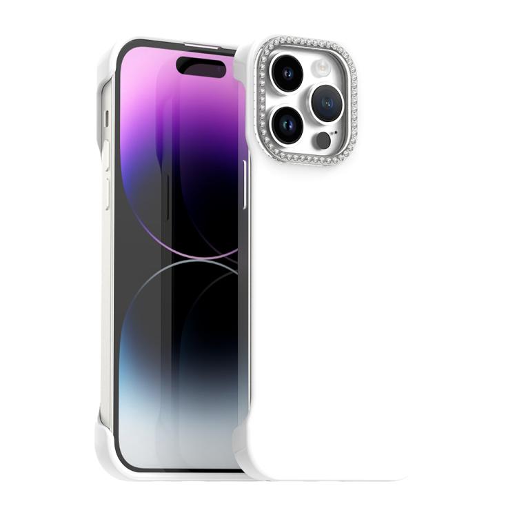 Candy Diamond Half-frame Frosted PC Hybrid TPU Phone Case, For iPhone 14 Plus, For iPhone 14, For iPhone 14 Pro