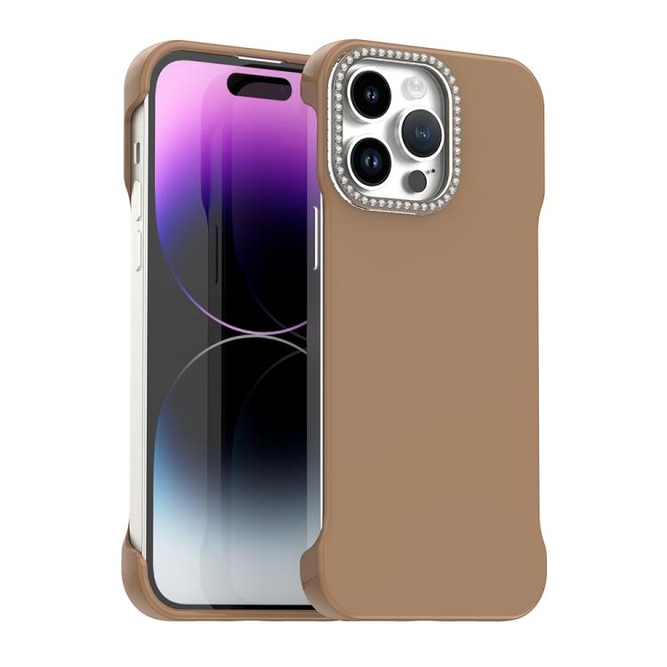 Candy Diamond Half-frame Frosted PC Hybrid TPU Phone Case, For iPhone 14 Plus, For iPhone 14, For iPhone 14 Pro