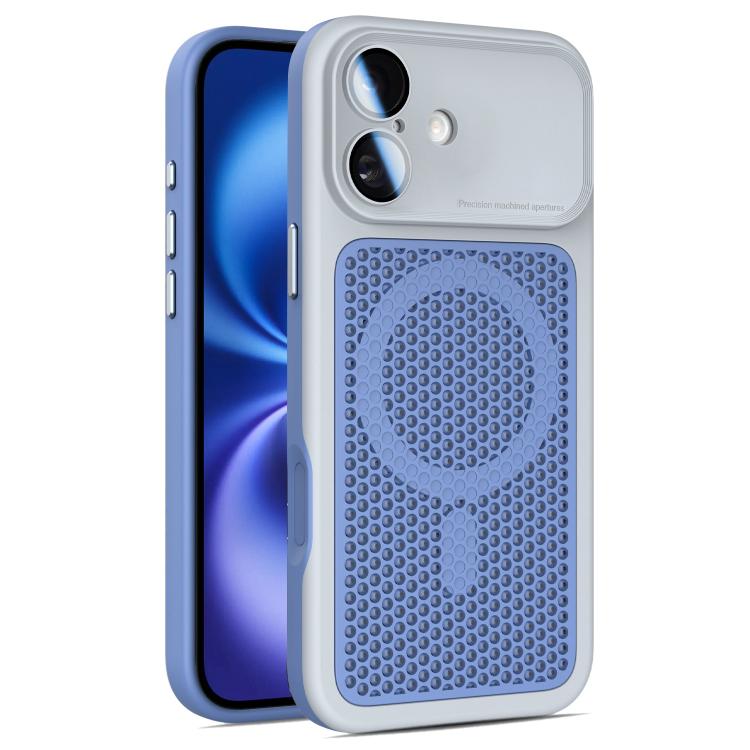 Armor Shield Mesh Cooling Magnetic Phone Case with Lens Film, For iPhone 16 Pro, For iPhone 16 Plus, For iPhone 16, For iPhone 15 Pro Max