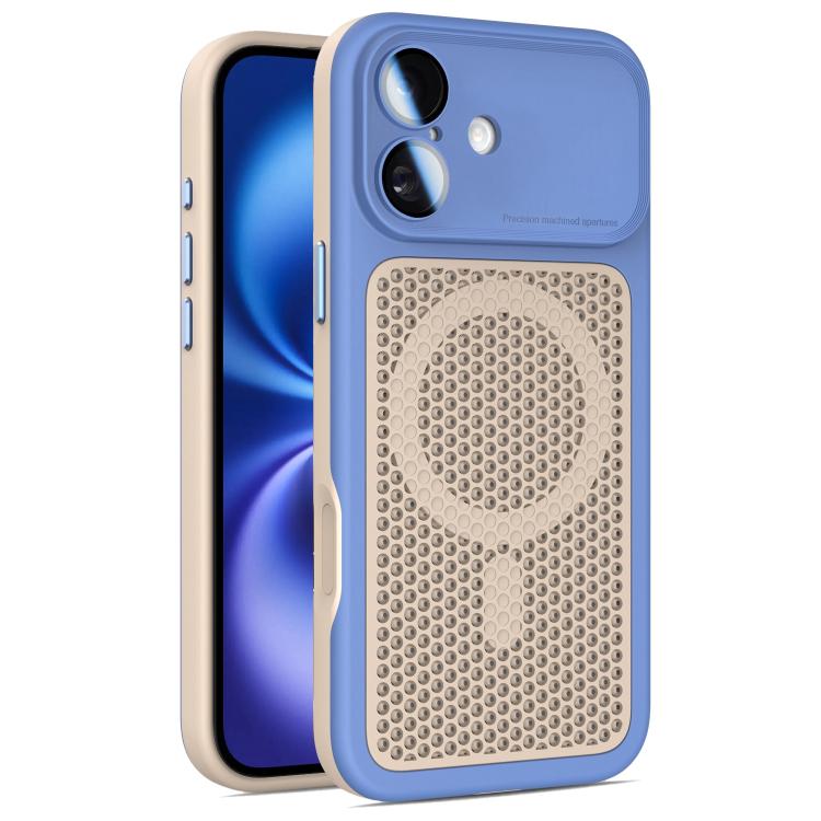 Armor Shield Mesh Cooling Magnetic Phone Case with Lens Film, For iPhone 16 Pro, For iPhone 16 Plus, For iPhone 16, For iPhone 15 Pro Max