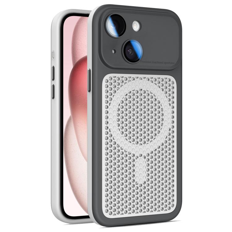 Armor Shield Mesh Cooling Magnetic Phone Case with Lens Film, For iPhone 15 Pro, For iPhone 15 Plus / 14 Plus, For iPhone 15, For iPhone 14 / 13