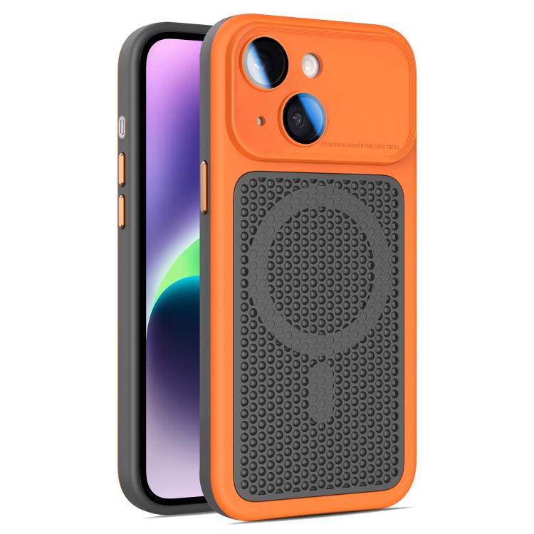 Armor Shield Mesh Cooling Magnetic Phone Case with Lens Film, For iPhone 15 Pro, For iPhone 15 Plus / 14 Plus, For iPhone 15, For iPhone 14 / 13