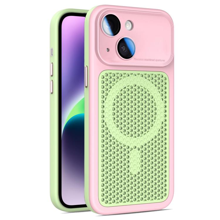 Armor Shield Mesh Cooling Magnetic Phone Case with Lens Film, For iPhone 15 Pro, For iPhone 15 Plus / 14 Plus, For iPhone 15, For iPhone 14 / 13