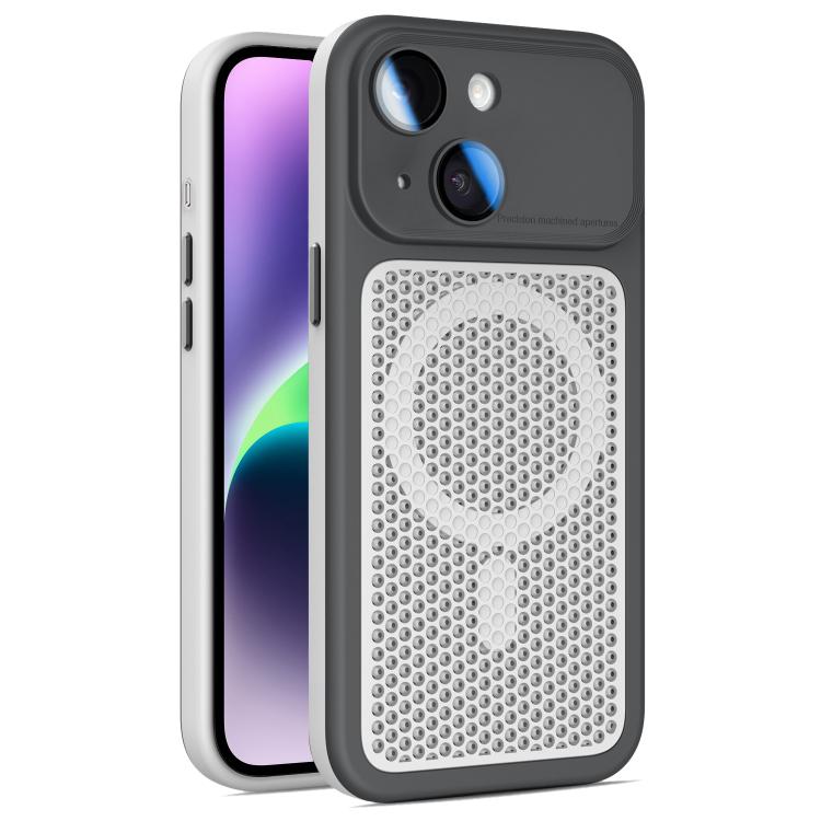 Armor Shield Mesh Cooling Magnetic Phone Case with Lens Film, For iPhone 15 Pro, For iPhone 15 Plus / 14 Plus, For iPhone 15, For iPhone 14 / 13