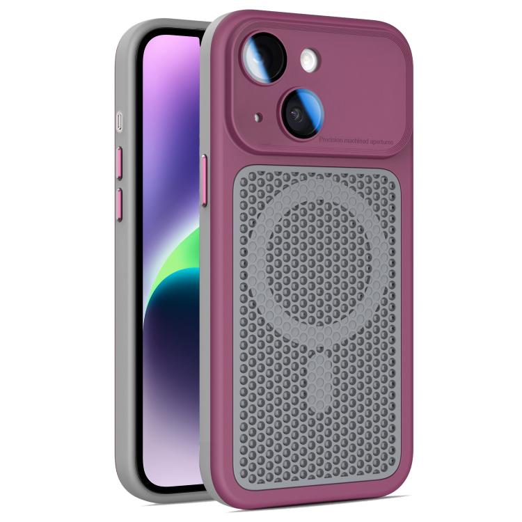 Armor Shield Mesh Cooling Magnetic Phone Case with Lens Film, For iPhone 15 Pro, For iPhone 15 Plus / 14 Plus, For iPhone 15, For iPhone 14 / 13
