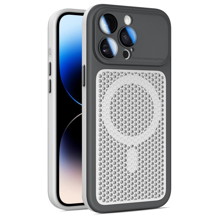 Armor Shield Mesh Cooling Magnetic Phone Case with Lens Film, For iPhone 14 Pro, For iPhone 14 Pro Max, For iPhone 13 Pro Max, For iPhone 13 Pro