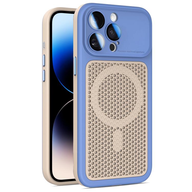 Armor Shield Mesh Cooling Magnetic Phone Case with Lens Film, For iPhone 14 Pro, For iPhone 14 Pro Max, For iPhone 13 Pro Max, For iPhone 13 Pro
