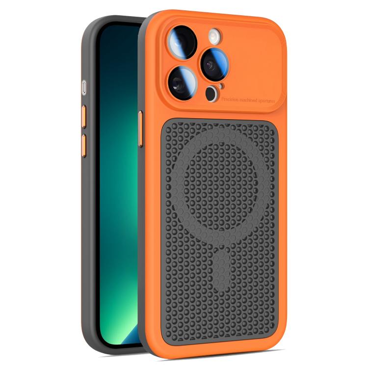 Armor Shield Mesh Cooling Magnetic Phone Case with Lens Film, For iPhone 14 Pro, For iPhone 14 Pro Max, For iPhone 13 Pro Max, For iPhone 13 Pro