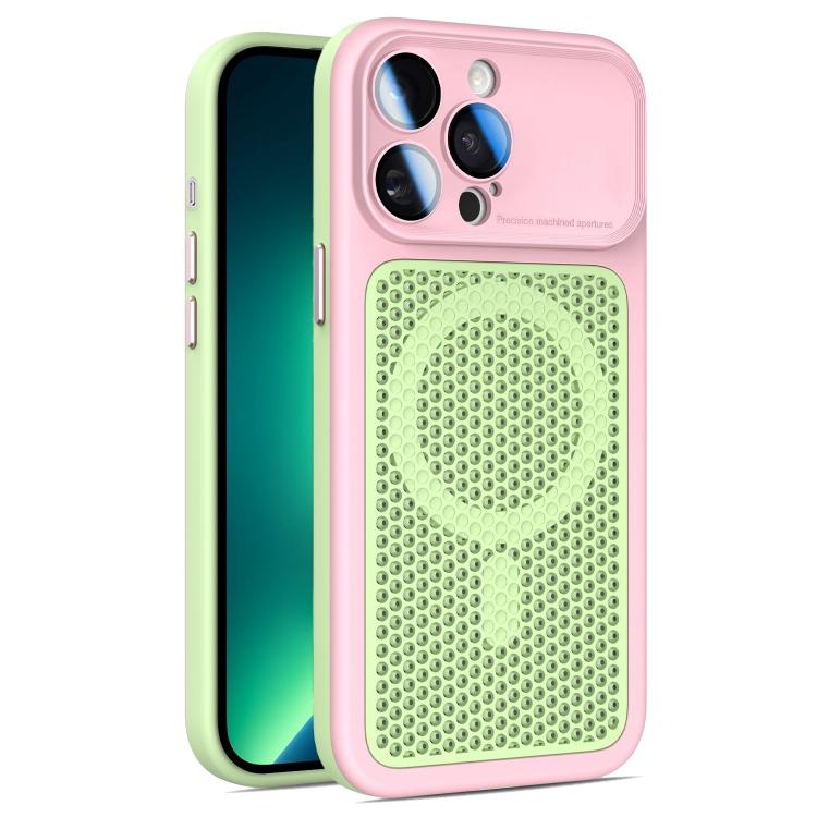 Armor Shield Mesh Cooling Magnetic Phone Case with Lens Film, For iPhone 14 Pro, For iPhone 14 Pro Max, For iPhone 13 Pro Max, For iPhone 13 Pro