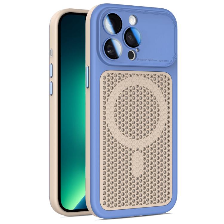 Armor Shield Mesh Cooling Magnetic Phone Case with Lens Film, For iPhone 14 Pro, For iPhone 14 Pro Max, For iPhone 13 Pro Max, For iPhone 13 Pro