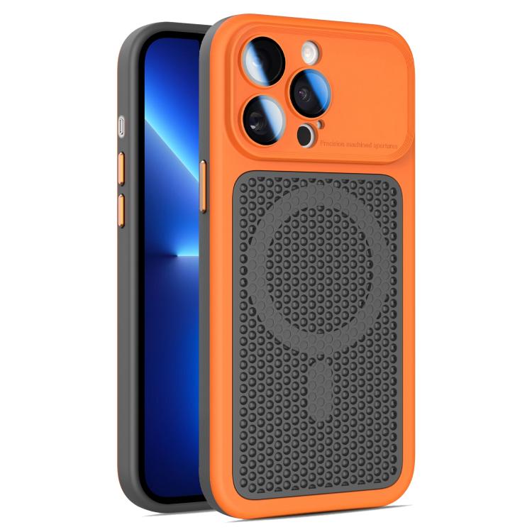 Armor Shield Mesh Cooling Magnetic Phone Case with Lens Film, For iPhone 14 Pro, For iPhone 14 Pro Max, For iPhone 13 Pro Max, For iPhone 13 Pro