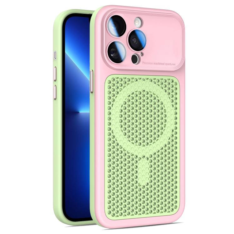 Armor Shield Mesh Cooling Magnetic Phone Case with Lens Film, For iPhone 14 Pro, For iPhone 14 Pro Max, For iPhone 13 Pro Max, For iPhone 13 Pro