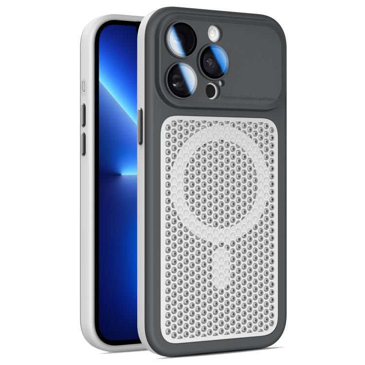 Armor Shield Mesh Cooling Magnetic Phone Case with Lens Film, For iPhone 14 Pro, For iPhone 14 Pro Max, For iPhone 13 Pro Max, For iPhone 13 Pro