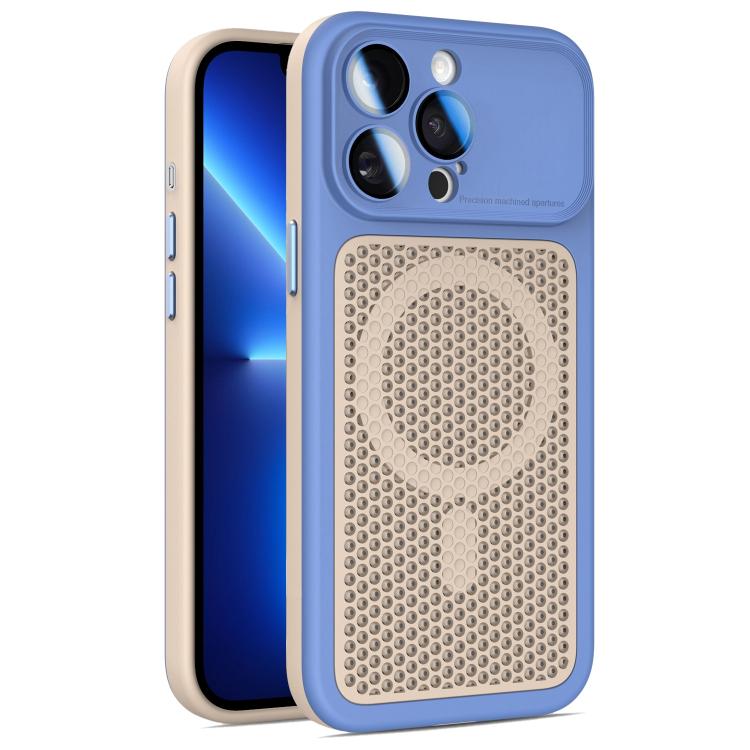 Armor Shield Mesh Cooling Magnetic Phone Case with Lens Film, For iPhone 14 Pro, For iPhone 14 Pro Max, For iPhone 13 Pro Max, For iPhone 13 Pro
