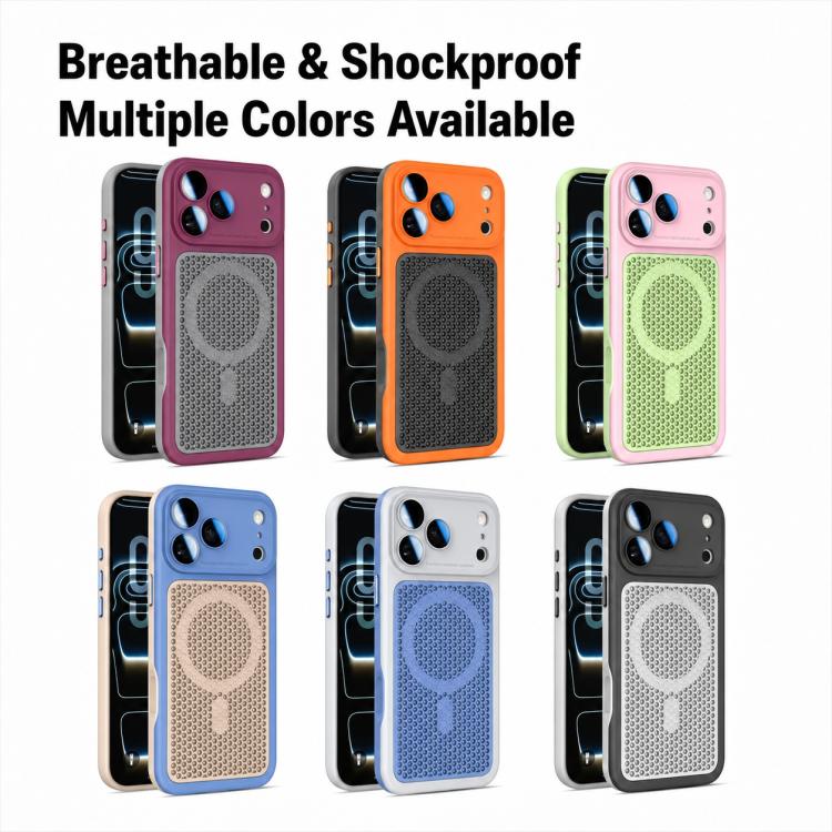 Armor Shield Mesh Cooling Magnetic Phone Case with Lens Film, For iPhone 12, For iPhone 12 Pro Max, For iPhone 12 Pro