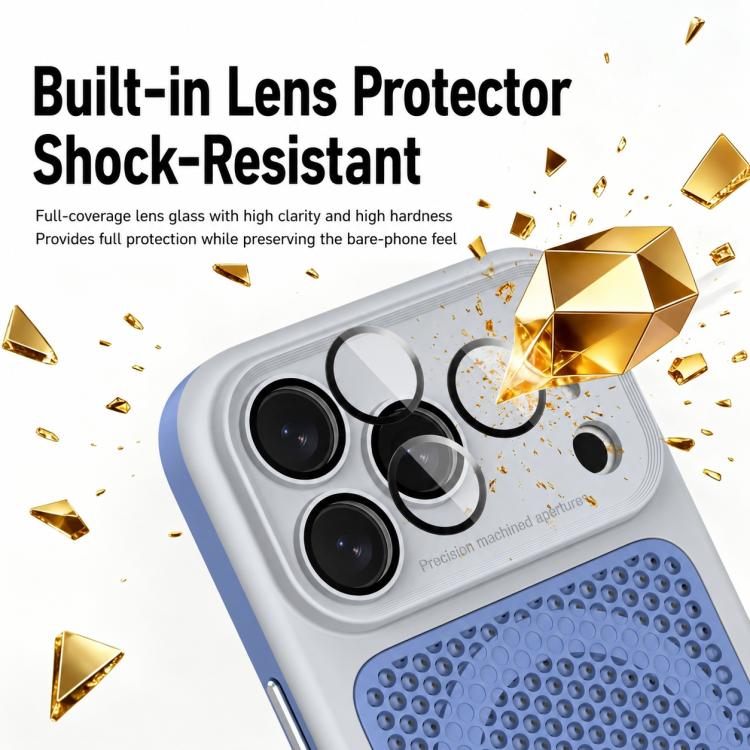 Armor Shield Mesh Cooling Magnetic Phone Case with Lens Film, For iPhone 14 Pro, For iPhone 14 Pro Max, For iPhone 13 Pro Max, For iPhone 13 Pro