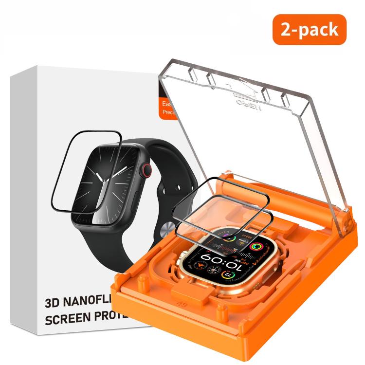 2pcs Easy Install Box Dust-Free Screen-printed Tempered Glass Film, For Apple Watch Series 6 / 5 / 4 / SE 44mm, For Apple Watch Series 6 / 5 / 4 / SE 40mm, For Apple Watch Series 11 / 10 46mm, For Apple Watch Series 11 / 10 42mm                        ...