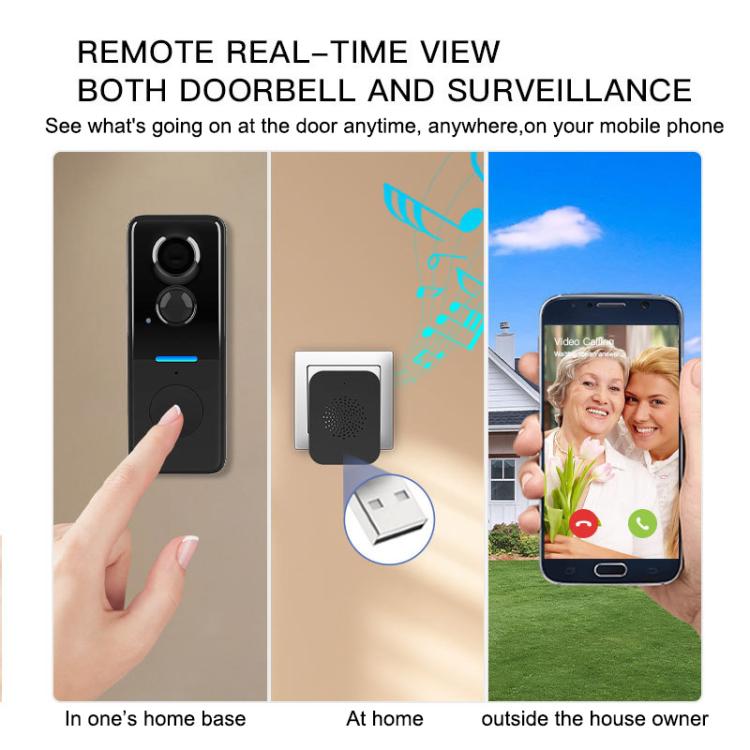 1MP HD Graffiti Smart Video Doorbell Camera With Solar Panel Charging Rain Cover