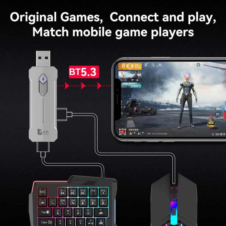 Gamwing Console Mobile Game Keyboard, Mouse and Converter Set, X8, X8 Pro Support Smart Recoil Control
