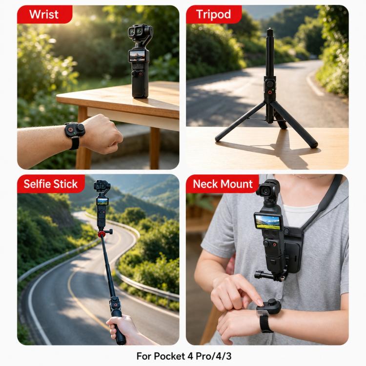 Xasurg Wireless Bluetooth Remote for DJI Osmo Pocket 4P / 4 / 3 – 15m Control