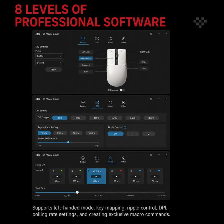 8BitDo Retro R8-C64 Edition Wireless Mouse – PAW3395, Tri-Mode, 8K Polling, Charging Dock