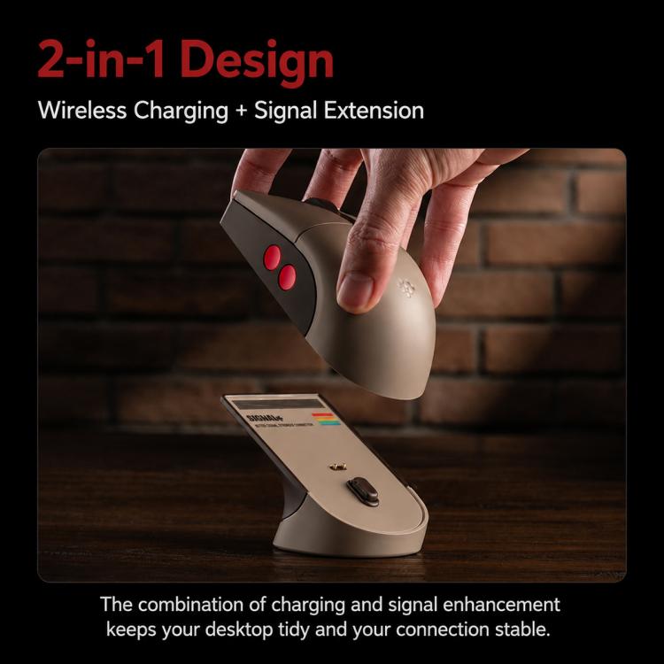 8BitDo Retro R8-C64 Edition Wireless Mouse – PAW3395, Tri-Mode, 8K Polling, Charging Dock