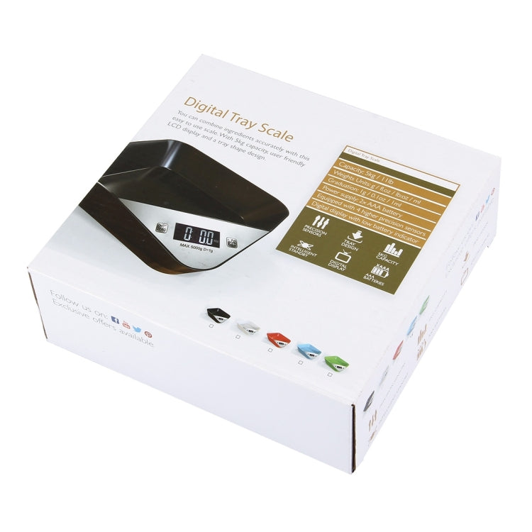 5000g x 1g Bowl Shaped LED Kitchen Electronic Scale, 5000g x 1g