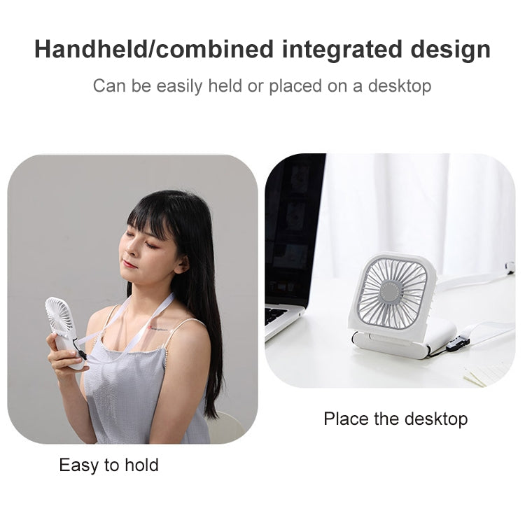 F20 Electroplating Handheld Fan Portable Desktop Folding Mute USB Hanging Neck Fan, F20 (Pink), F20 (Green), F20 (Blue), F20 (White)