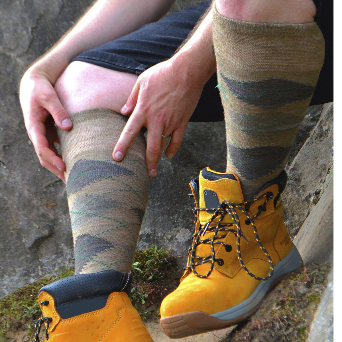 3 Pack Mens Extra Long Knee High Argyle Lambs Wool Socks