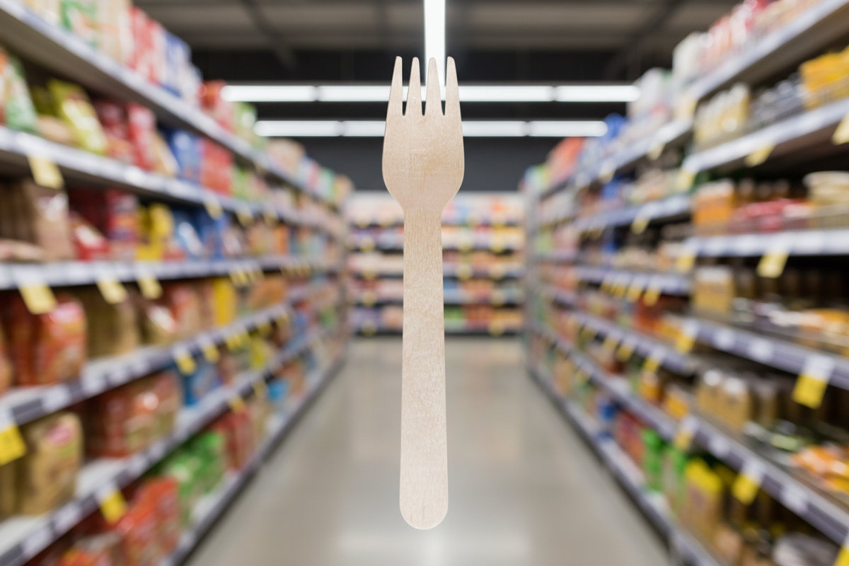 D2E Cutlery Wooden Fork 6In 1000Pk X 1