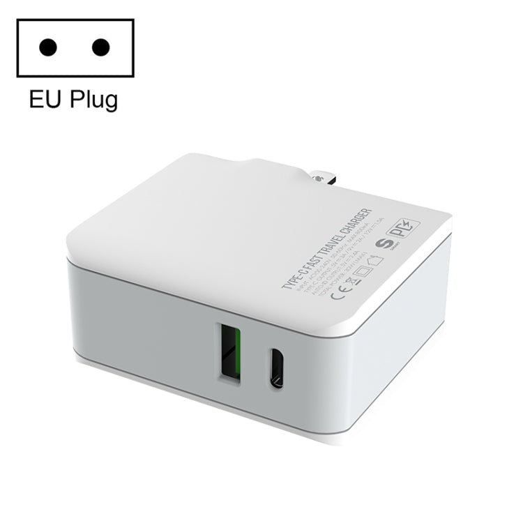 LDNIO A4403C 30W PD + Auto-id Foldable Fast Travel Charger with 1m Micro USB Cable, EU Plug, with Micro USB Cable