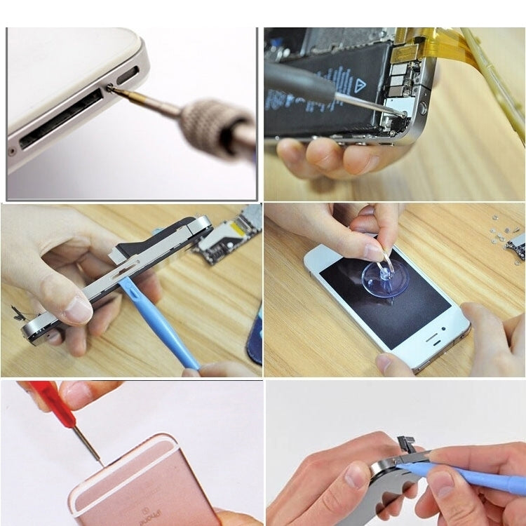K-T3601 14 in 1 (6 x Screwdriver + 1 x Tweezers + 1 x Stainless Steel Spudger + 1 x Anti-static Spudger + 3 x 146 Spudger + 1 x Suction Sucker + 1 x Triangle Opener) Profession Multi-purpose Opening Tool Set for iPhone, Samsung, Xiaomi and More Phones ...