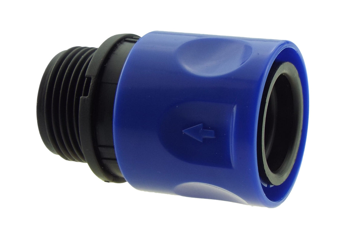 Hose Connector Blue with BSPF- Quick Connect Valve & Hose Connector 3/4" BSPF